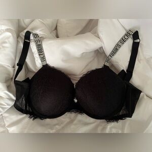 Victoria’s Secret Very Sexy Rhinestone Strap Push Up Bra Size 36DD